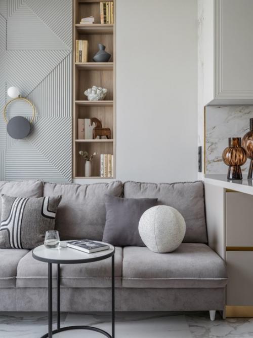 Реализованный интерьер квартиры, площадью 43 кв. 02