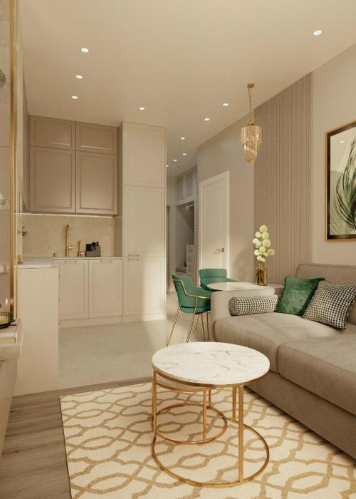 Проект 1-комнатной квартиры 39, 7 м 2 в Санкт-петербурге. 02