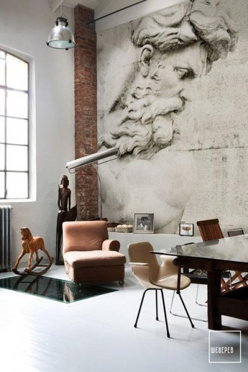 Изысканные фотообои в интерьере - идеальный вариант для квартиры или дома в классическом стиле, например. 07