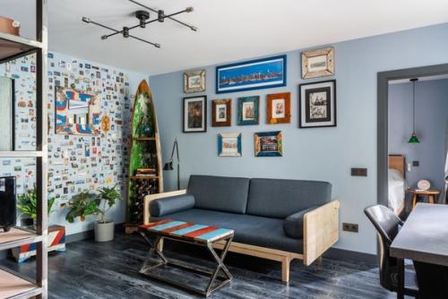 Лофт - интерьер квартиры площадью 43 кв. 02