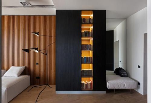 Просторная квартира. В тёмных оттенках. 06