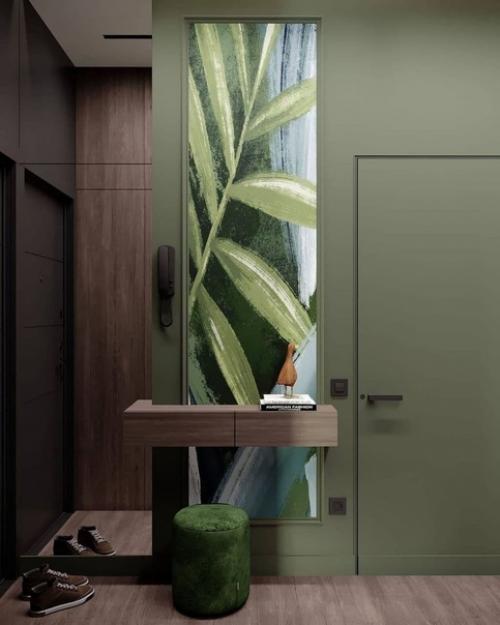 Дизайн прихожей.  Интересное оформление входной группы в квартире. 03