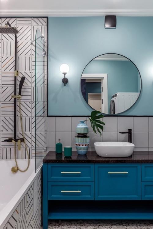 Яркий современный интерьер трехкомнатной квартиры, площадью - 81 кв. 07