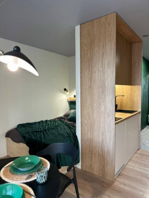 Интерьер маленькой квартиры - студии 20 м 2 (23 м 2 с балконом) в Твери.