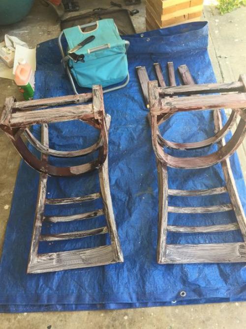 Скамейка из старых стульев своими руками. 03