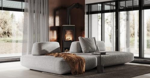 Кухня - гостиная в загородном доме от Homespro. 02