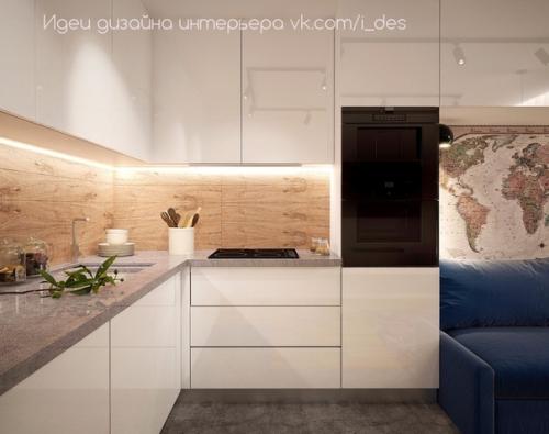 Компактная кухня - гостиная 15 кв. 04