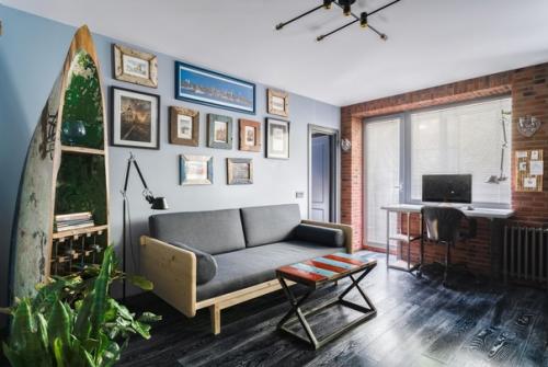 Лофт - интерьер квартиры площадью 43 кв. 04