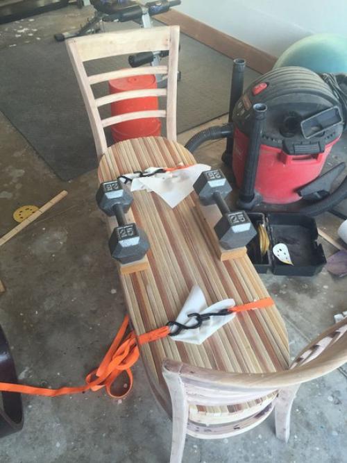 Скамейка из старых стульев своими руками. 07