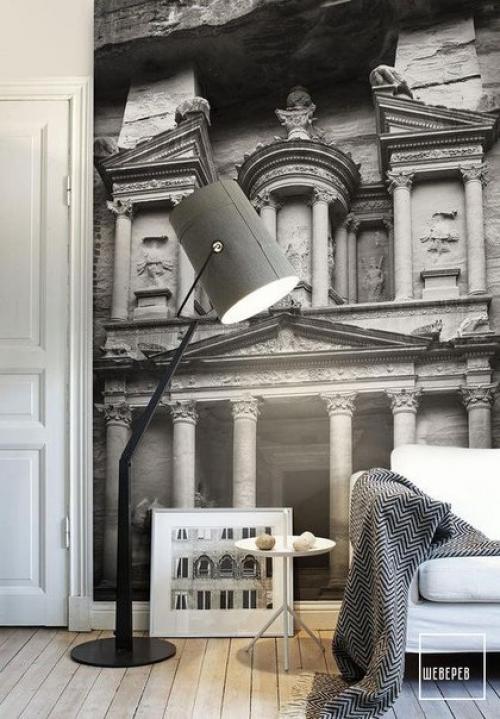 Изысканные фотообои в интерьере - идеальный вариант для квартиры или дома в классическом стиле, например. 06