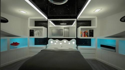 Футуристический дизайн интерьера океанской яхты. 03