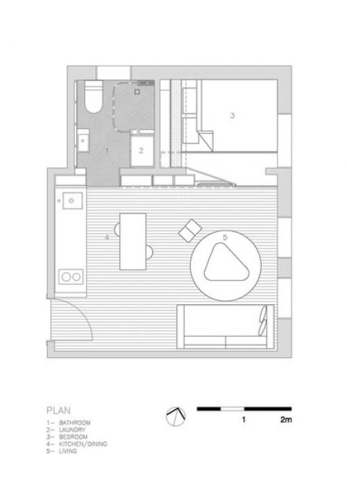 Интерьер студии площадью 27 квадратных метров. 09