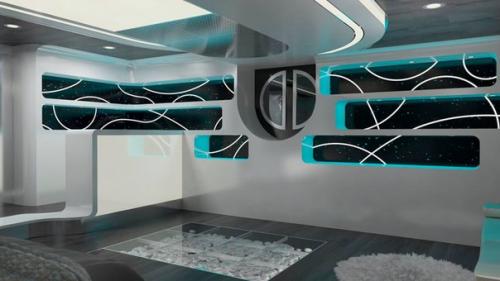 Футуристический дизайн интерьера океанской яхты. 04