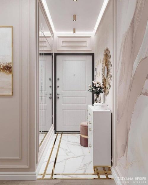 Нежнейший дизайн интерьера прихожей. 02