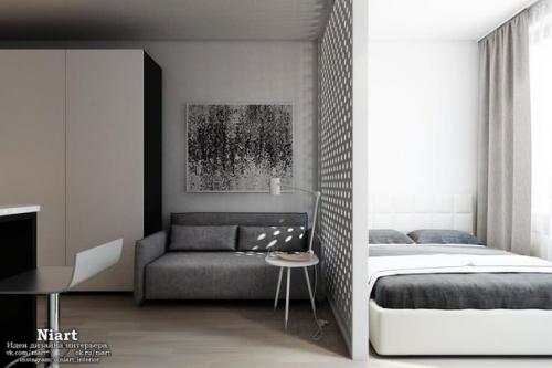 Дизайн прямоугольной студии 29 3, 9 кв. 03