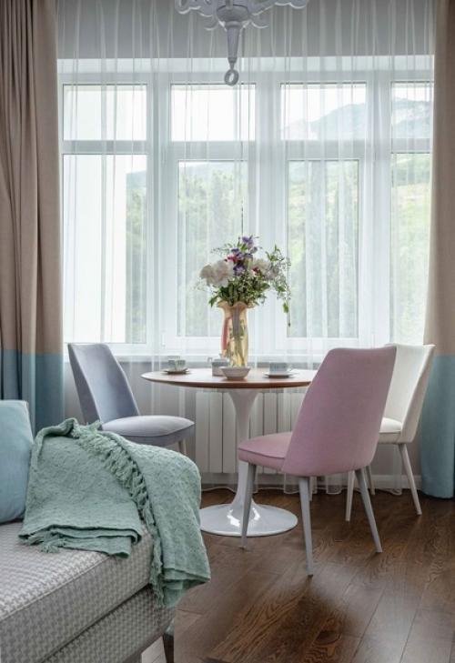 Нежный дизайн двухкомнатной квартиры в пастельных тонах. 02