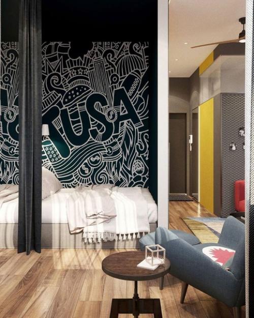 Яркий дизайн квартиры - студии. 05