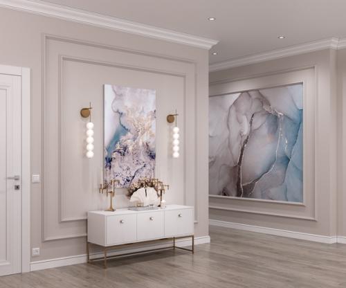 Жемчужная кухня - гостиная Жк Ньютон. 04