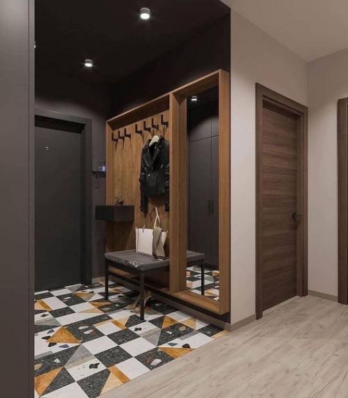 Вариант дизайна квартиры в серо - бежевых оттенках. 08