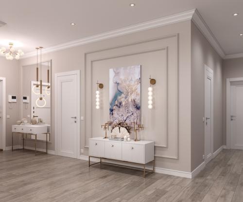 Жемчужная кухня - гостиная Жк Ньютон. 03