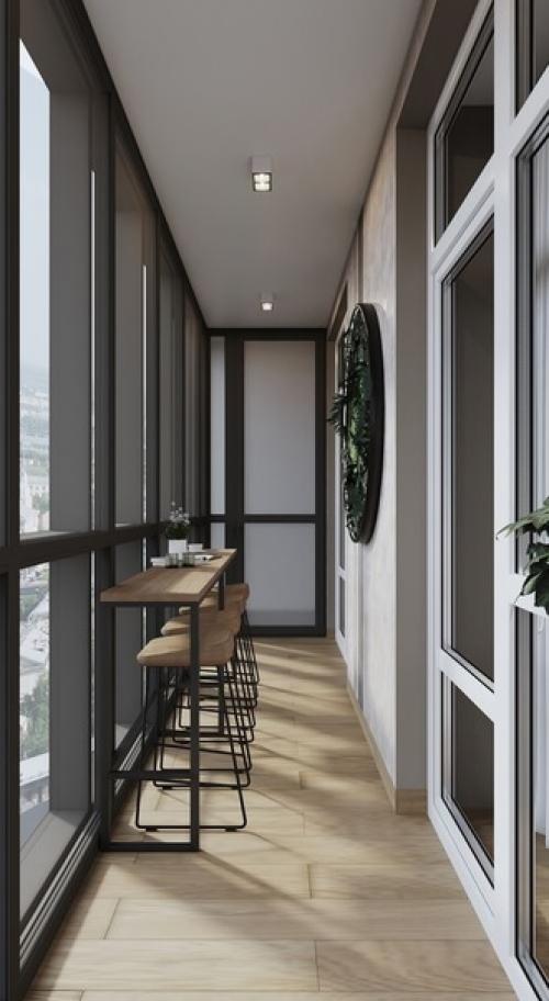 Современный, элегантный интерьер кухни площадью 9 кв. 05