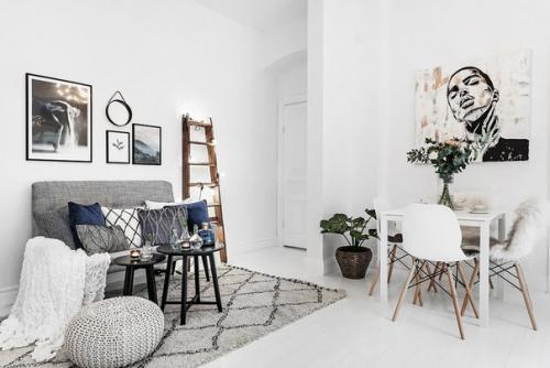 Квартира площадью 45 квадратных метров в скандинавском стиле. 01