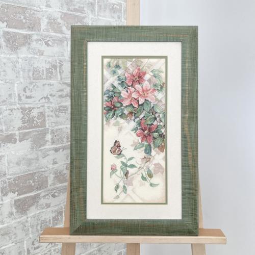 До и после - вышивка Бабочки и Клематисы от Dimensions. 01