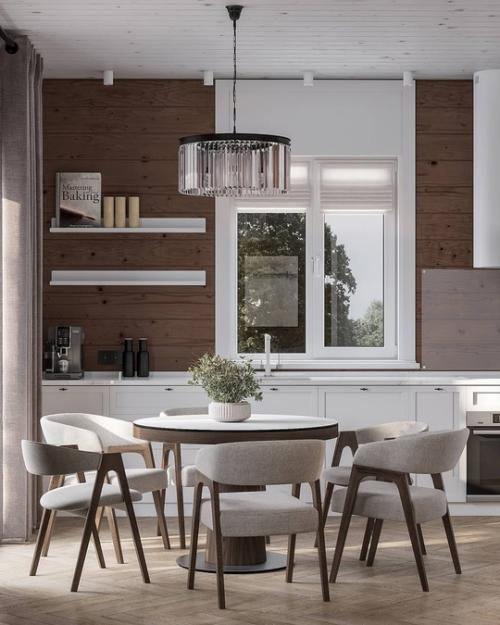 Воплощение элегантности и комфорта в интерьере: прихожая и кухня - гостиная! 01