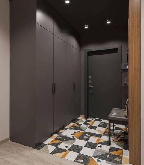 Вариант дизайна квартиры в серо - бежевых оттенках. 09