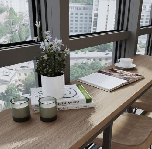 Современный, элегантный интерьер кухни площадью 9 кв. 07