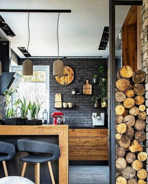 Кухня - гостиная в стиле лофт. 02