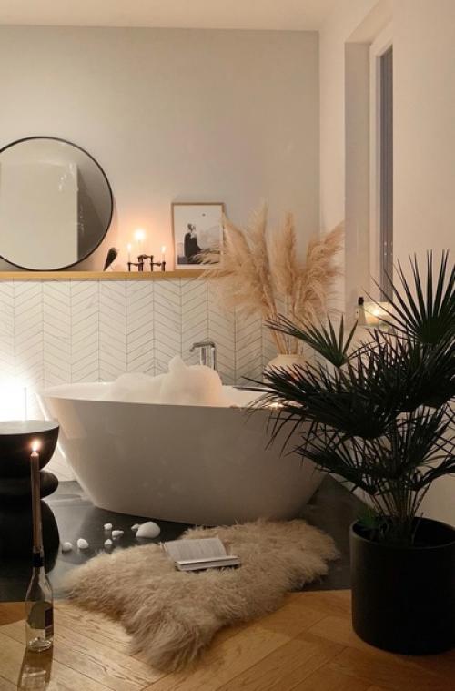 Теплый современный уют в интерьере с мебелью из натурального дерева, приятными осенними оттенками и вкусной ароматной выпечкой. 05