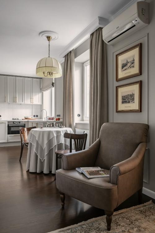 Дизайн 1-комнатной квартиры 45 м 2 (+ балкон) в историческом центре Москвы. 03