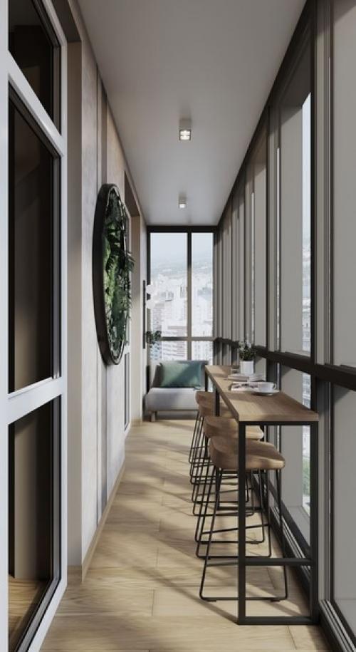 Современный, элегантный интерьер кухни площадью 9 кв. 06