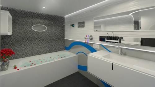 Футуристический дизайн интерьера океанской яхты. 05