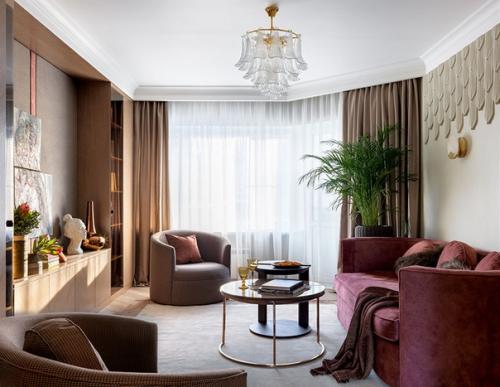 Интересный дизайн с элементами ар - деко для молодой семьи. 01