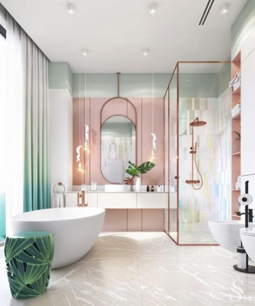 Яркая детская ванная комната от Studia 54. 01