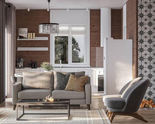 Воплощение элегантности и комфорта в интерьере: прихожая и кухня - гостиная! 03