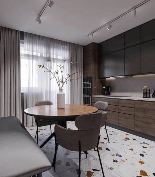 Вариант дизайна квартиры в серо - бежевых оттенках. 04