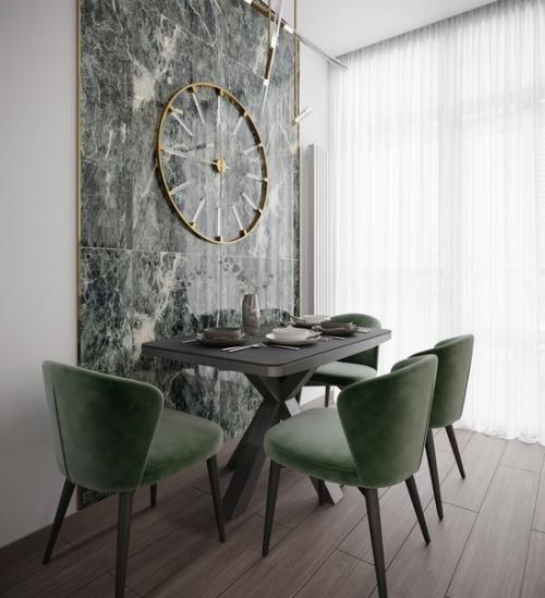 Современный, элегантный интерьер кухни площадью 9 кв. 04