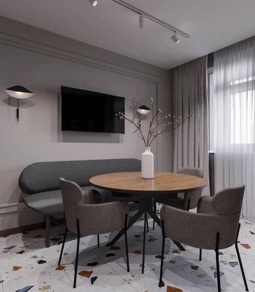 Вариант дизайна квартиры в серо - бежевых оттенках. 05