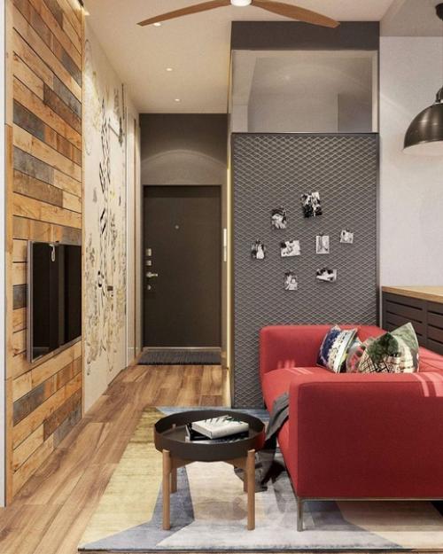 Яркий дизайн квартиры - студии. 03