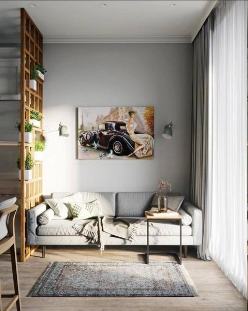 Кухня - гостиная в скандинавском стиле. 02