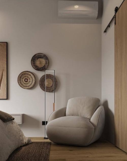 Спальня с гардеробной комнатой площадью 13 квадратных метров. 06