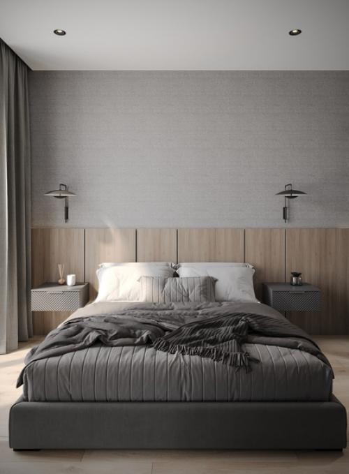 Современный монохромный интерьер апартаментов 41 кв. 05