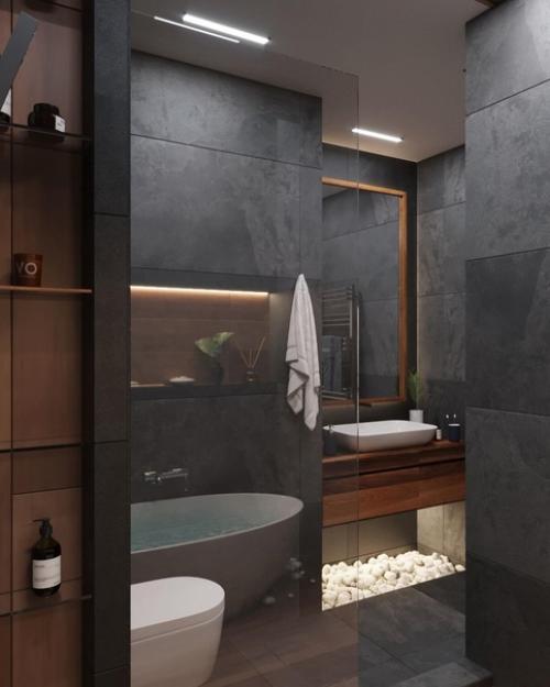 Проект санузла.  Стиль - эколофт. 02