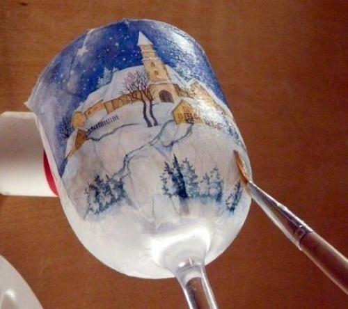 Декупаж бокала под свечу. 04