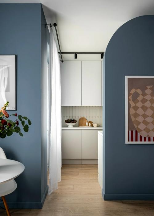 Цветной интерьер 1-комнатной квартиры 51, 7 м 2 (54, 6 м 2 с лоджией) в ЖК настроение в Москве. 03