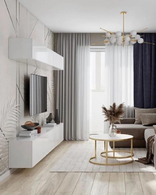 Красивая гостиная с рабочей зоной. 07