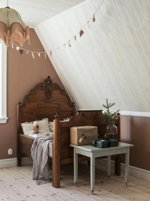 Рождественский интерьер в уютном шведском сельском доме. 06